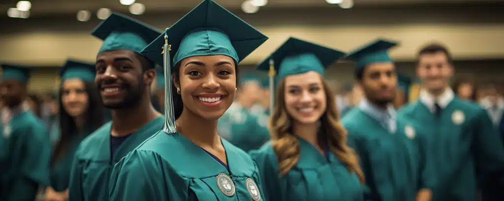 a group of DNP graduates smiling at the camera