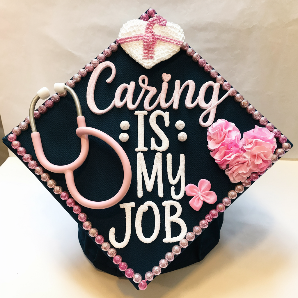 decorated nurse practitioner graduate cap